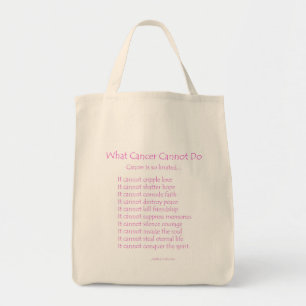 Bolso De Tela Lo que el cáncer no puede hacer: Poem Tote Bag