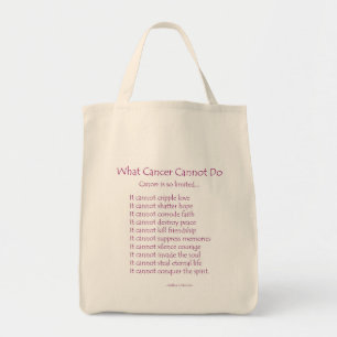 Bolso De Tela Lo que el cáncer no puede hacer: Poem Tote Bag