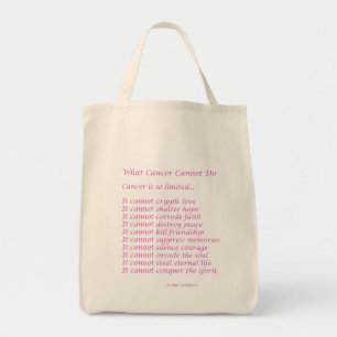 Bolso De Tela Lo que el cáncer no puede hacer: Poem Tote Bag