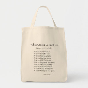 Bolso De Tela Lo que el cáncer no puede hacer: Poem Tote Bag