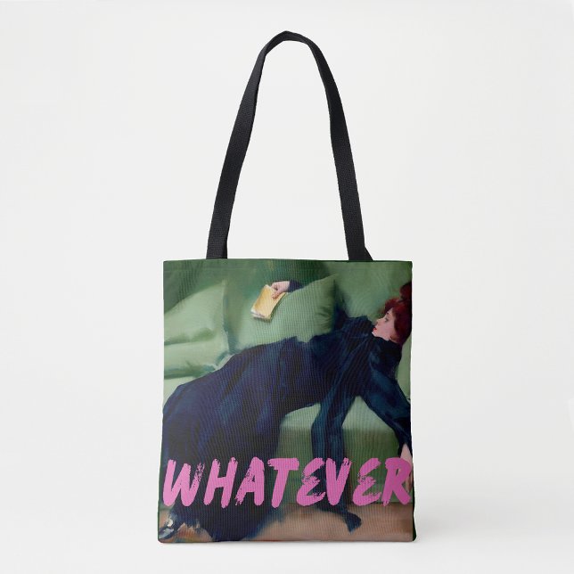 Bolso De Tela Lo que sea retrato de mujer alterada, elegante (Subido por el creador)