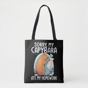 Bolso De Tela Lo siento, mi carpincho se comió mi tarea Divertid