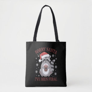 Bolso De Tela Lo siento Santa I he sido Navidades Feral Raccoon