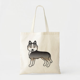 Bolso De Tela Lobo claro gris siberiano Husky lindo perro de car