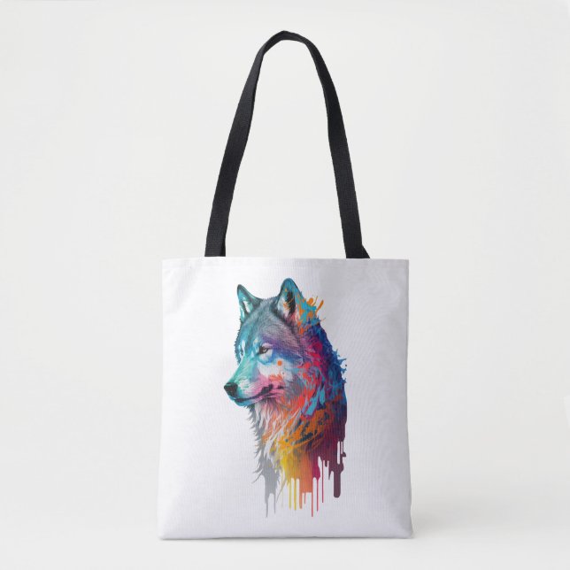 Bolso De Tela Lobo colorido (Anverso)
