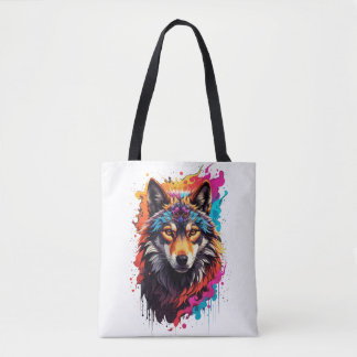Bolso De Tela Lobo colorido