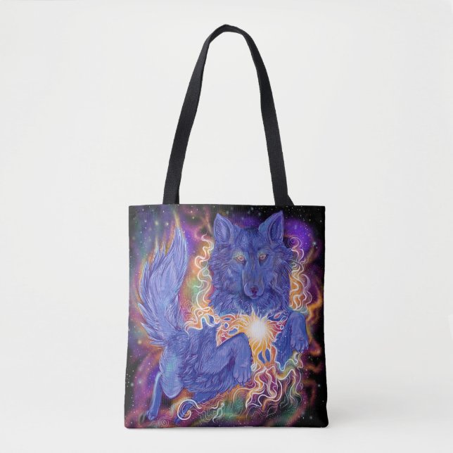 Bolso De Tela Lobo cósmico (Anverso)