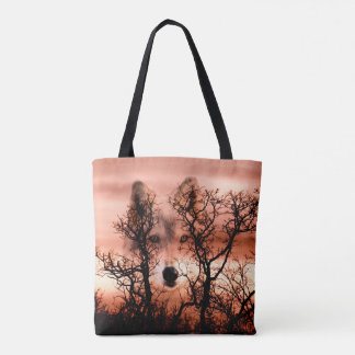 Bolso De Tela Lobo de la puesta del sol