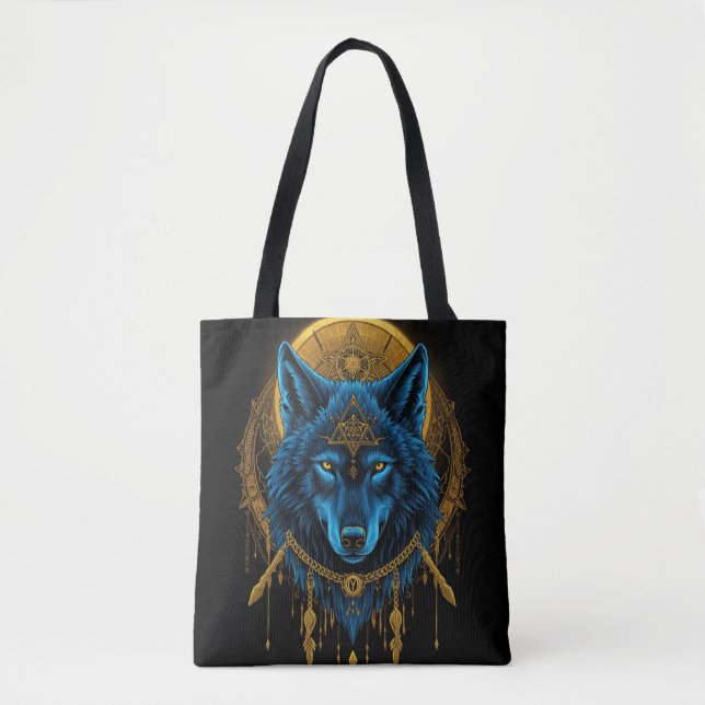 Bolso De Tela Lobo dorado (Anverso)