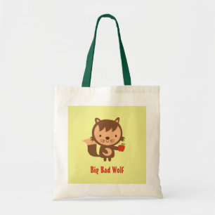 Bolso De Tela Lobo Grande y Malo Adorable con Manzana para Niños