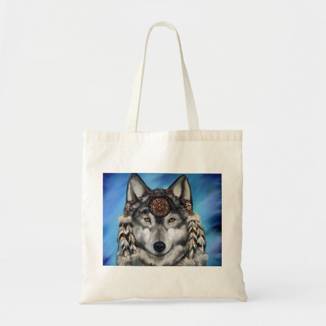 Bolso De Tela Lobo Gris (Frente)