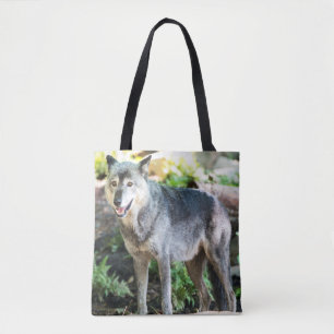 Bolso De Tela Lobo gris que se coloca solamente