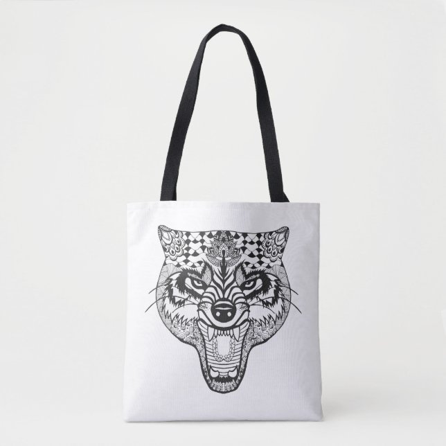 Bolso De Tela Lobo inspirado 3 (Anverso)