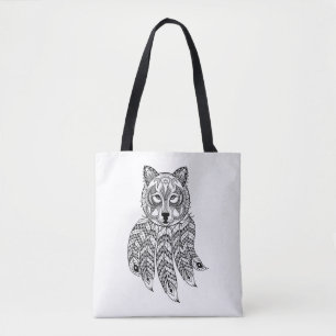 Bolso De Tela Lobo inspirado con Dreamcatcher 2
