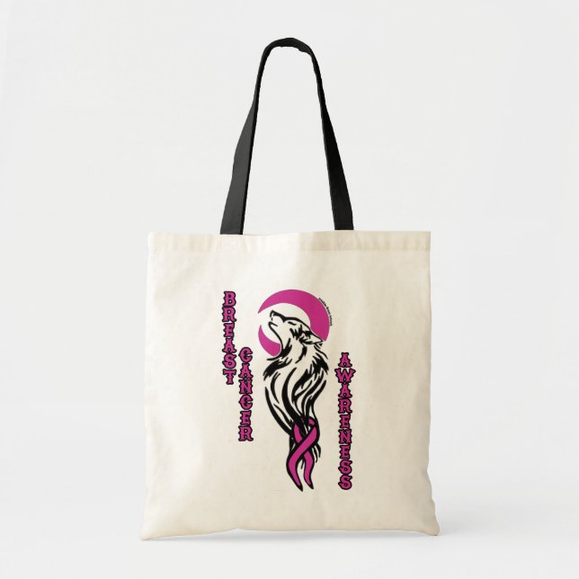 Bolso De Tela Lobo/Luna... Cáncer de Mama (Frente)