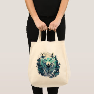 Bolso De Tela Lobo silvestre lunar celeste