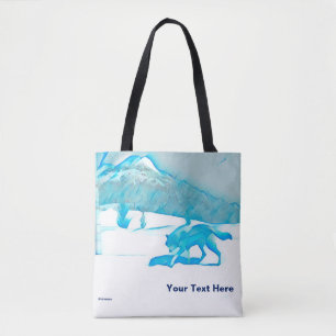 Bolso De Tela Lobo solitario en WInter