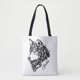 Bolso De Tela Lobo tribal