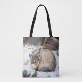 Bolso De Tela Lobos durmiendo