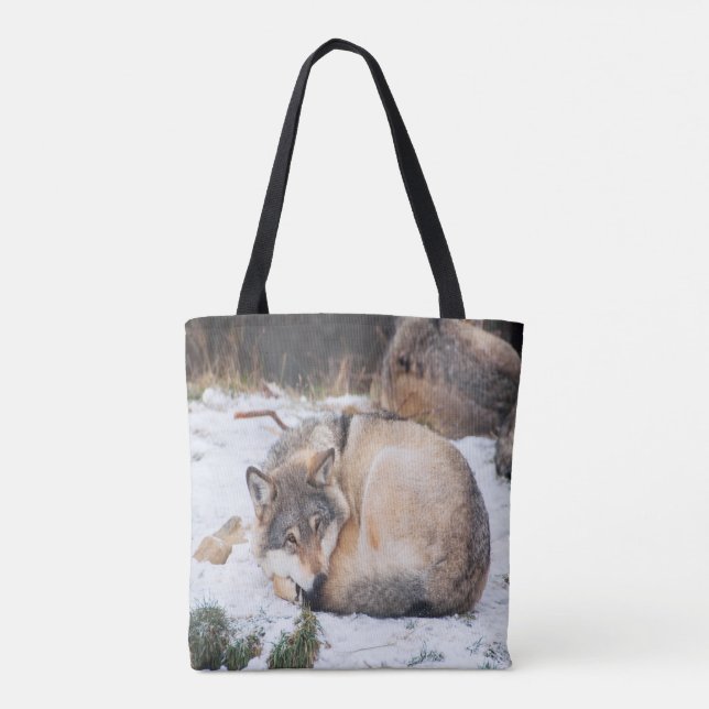 Bolso De Tela Lobos durmiendo (Reverso)