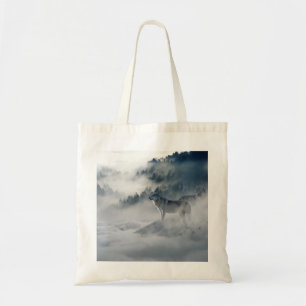 Bolso De Tela Lobos en un paisaje invernal
