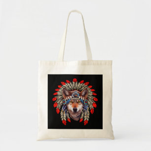 Bolso De Tela Lobos lobos nativos americanos adoran los antropom
