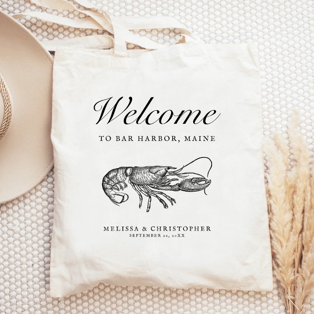 Bolso De Tela Lobster de bienvenida de boda de destino (Subido por el creador)