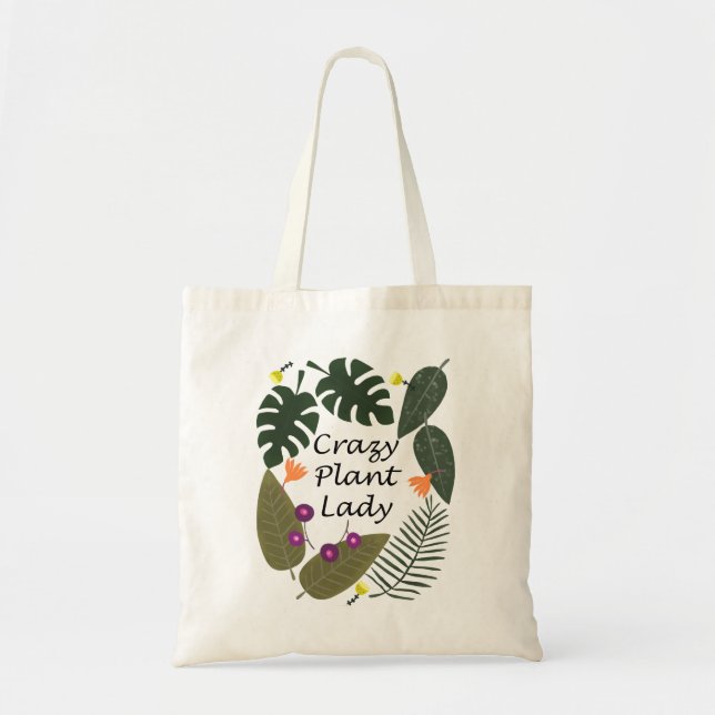 Bolso De Tela Loca señora de planta Funny Gigo para el amante de (Frente)