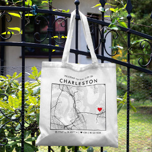 Bolso De Tela Localizador de amor de Charleston Bienvenida al
