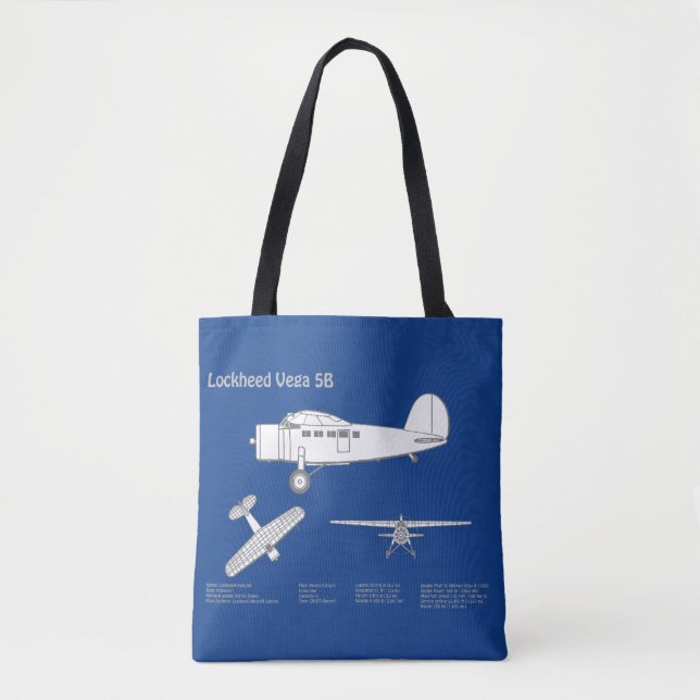 Bolso De Tela Lockheed Vega 5B - Planes de avión ABD (Anverso)