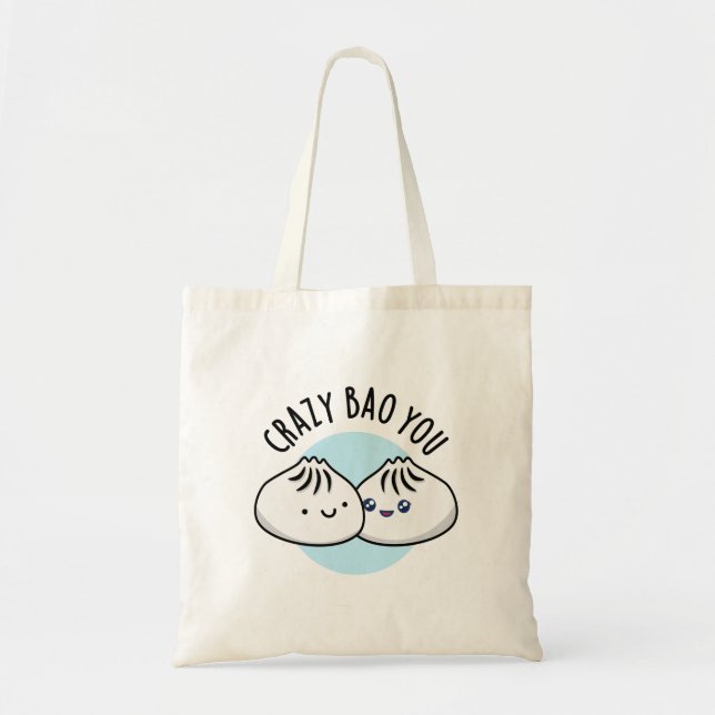 Bolso De Tela Loco Bao Eres Divertido Dimsum Pun (Frente)