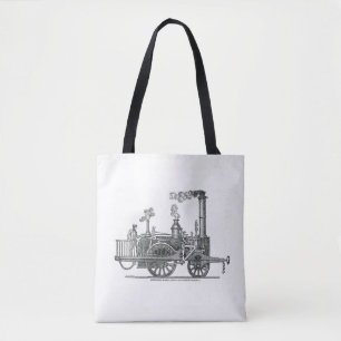 Bolso De Tela Locomotora de vapor temprano