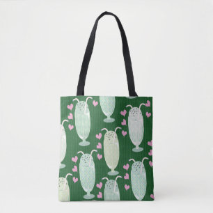 Bolso De Tela Locura de Milkshake Green Mint Cute Art Design