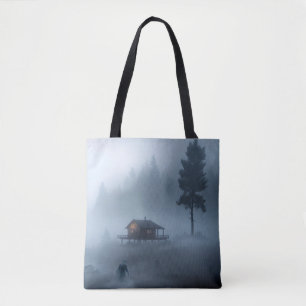 Bolso De Tela Log Cabin by the Haunted Lake