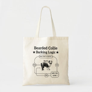 Bolso De Tela Lógica de Collie Barbudo Ladrando Divertido Perro 