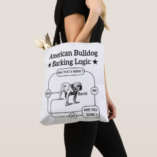 Bolso De Tela Lógica de ladrido de Bulldog Americano Amantes de