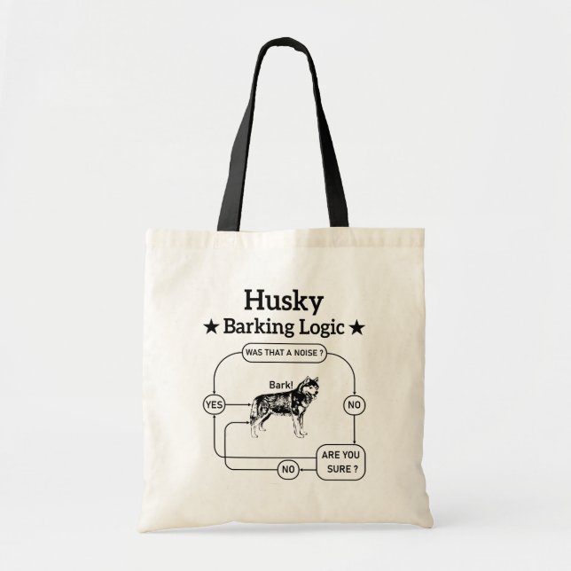 Bolso De Tela Lógica de ladrido de Husky Divertida Perro Siberia (Frente)
