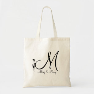 Bolso De Tela Logo de DIY Calla lily con monograma