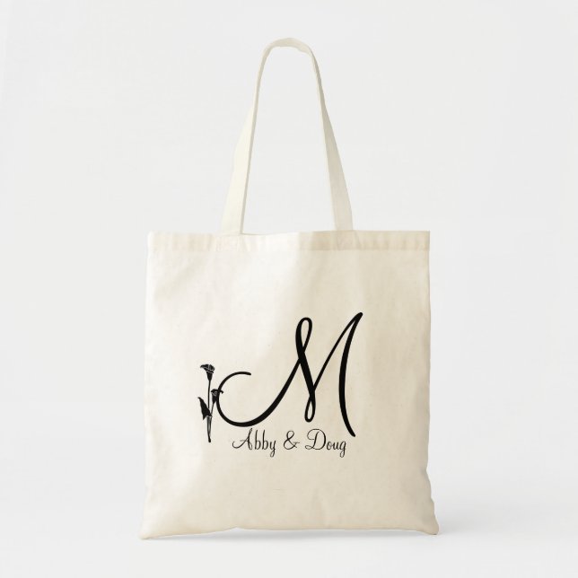 Bolso De Tela Logo de DIY Calla lily con monograma (Frente)