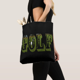 Bolso De Tela Logo de Green Golf Dimensional Picture,