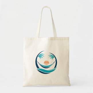 Bolso De Tela Logo de hamaca de lujo al atardecer