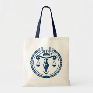 Bolso De Tela Logo de Justicia en azul