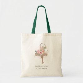 Bolso De Tela Logo de la Academia de Baile de Baile Floral Rosa 