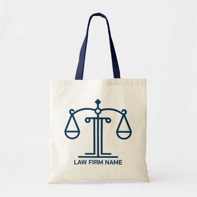 Bolso De Tela Logo de la Escala de Justicia Estilizada (Frente)