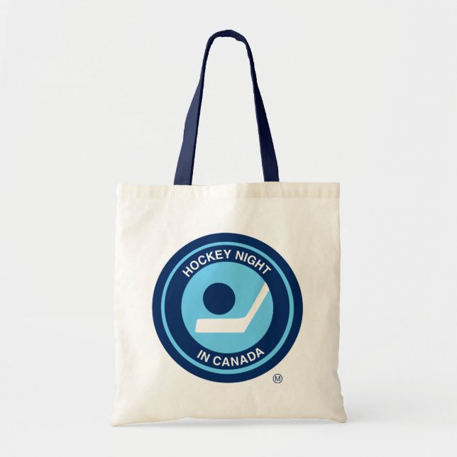 Bolso De Tela Logo de la noche de hockey en retro de Canadá (Frente)