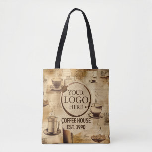 Bolso De Tela Logo de negocios de Cafetería y Cafetería Rústica 
