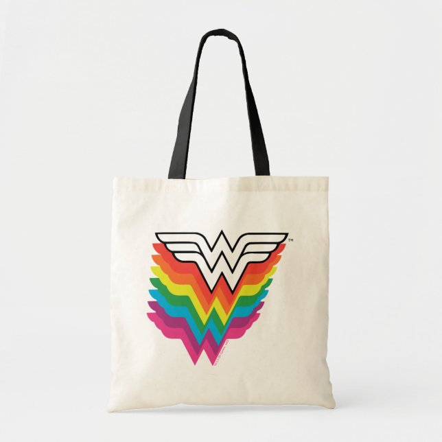 Bolso De Tela Logo de Rainbow de mujer maravilla (Frente)