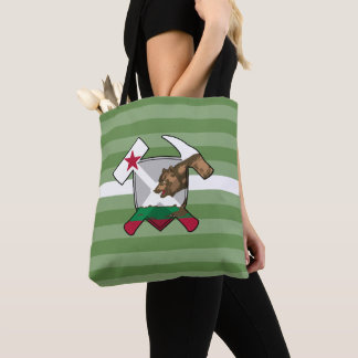 Bolso De Tela Logo de Rock Hammer del geólogo con bandera de Cal