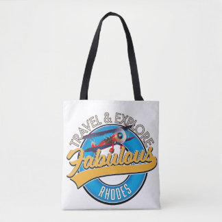 Bolso De Tela Logo de Travel & Explore Fabulous Rhodes