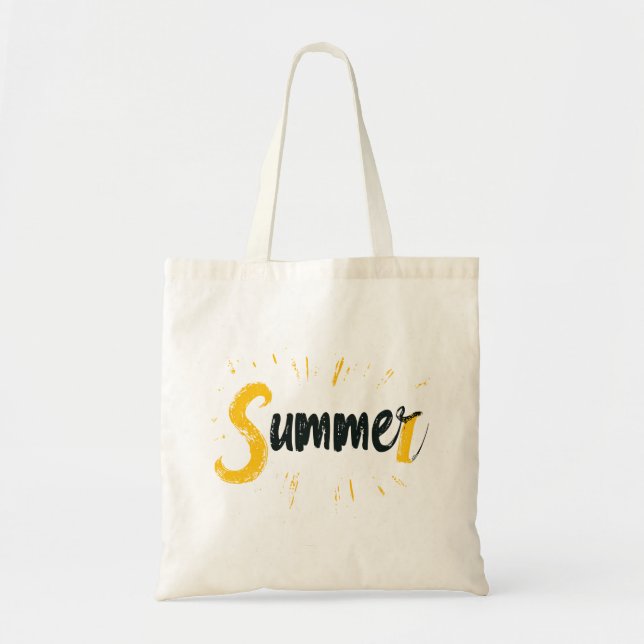 Bolso De Tela Logo de verano - Diseño de texto de verano (Frente)